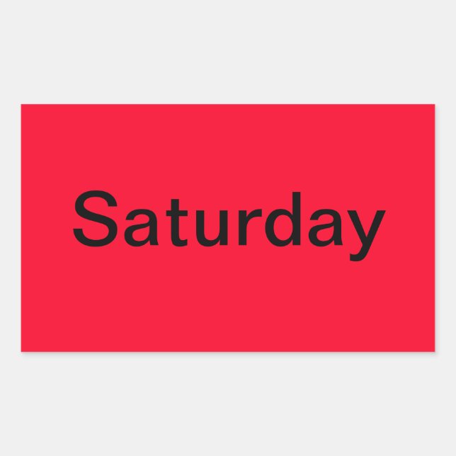 Pegatina Rectangular Días de la semana Calendario codificado por color  (Anverso)