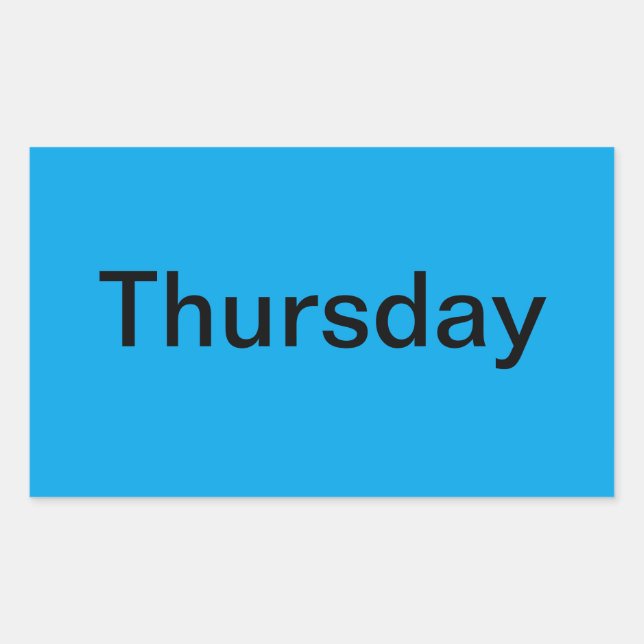 Pegatina Rectangular Días de la semana Calendario codificado por color  (Anverso)