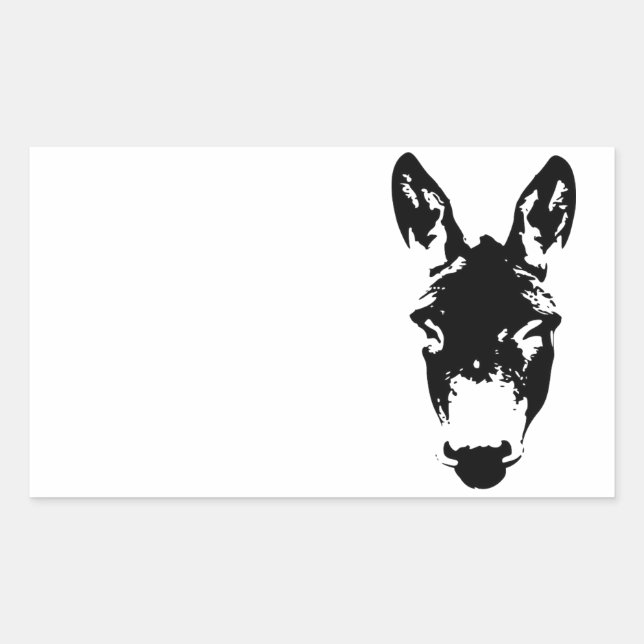 Pegatina Rectangular Dibujo de arte burro o callejero al estilo del gra (Anverso)