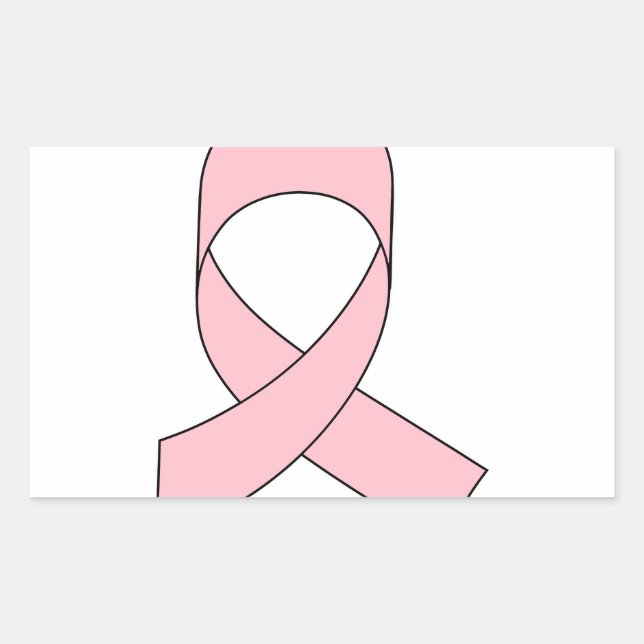 Pegatina Rectangular Dibujo de cinta rosada (Anverso)