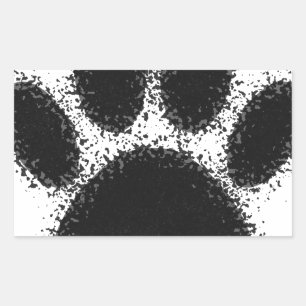 Pegatina Rectangular Dibujo de pata de perro