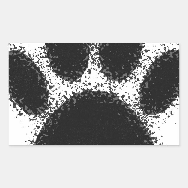 Pegatina Rectangular Dibujo de pata de perro (Anverso)