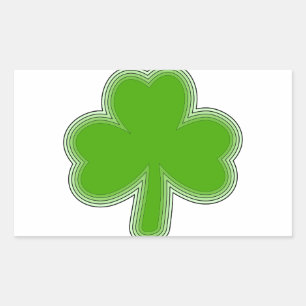 Pegatina Rectangular Dibujo de Shamrock de San Patricio