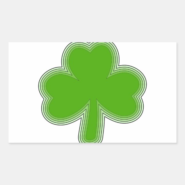 Pegatina Rectangular Dibujo de Shamrock de San Patricio (Anverso)