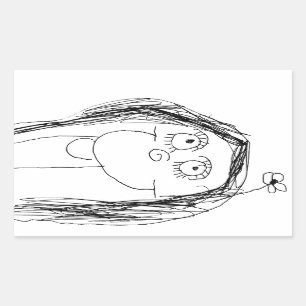 Pegatina Rectangular Dibujo de tu hijo: regalo del Día de la Madre
