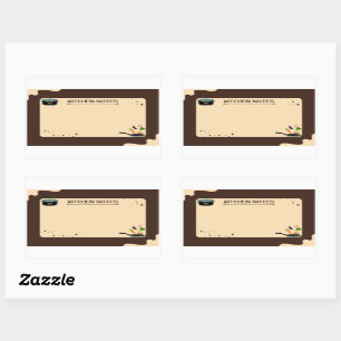 Pegatina Rectangular Dibujos de Personalizados en beige marrón de notas