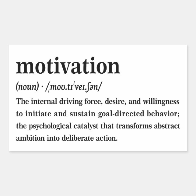 Pegatina Rectangular Diccionario de Motivación Definición Estética  (Anverso)