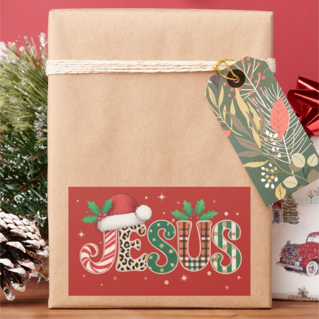 Pegatina Rectangular Dicho religioso cristiano de Jesús Fe Biblia Verso (Vacaciones)