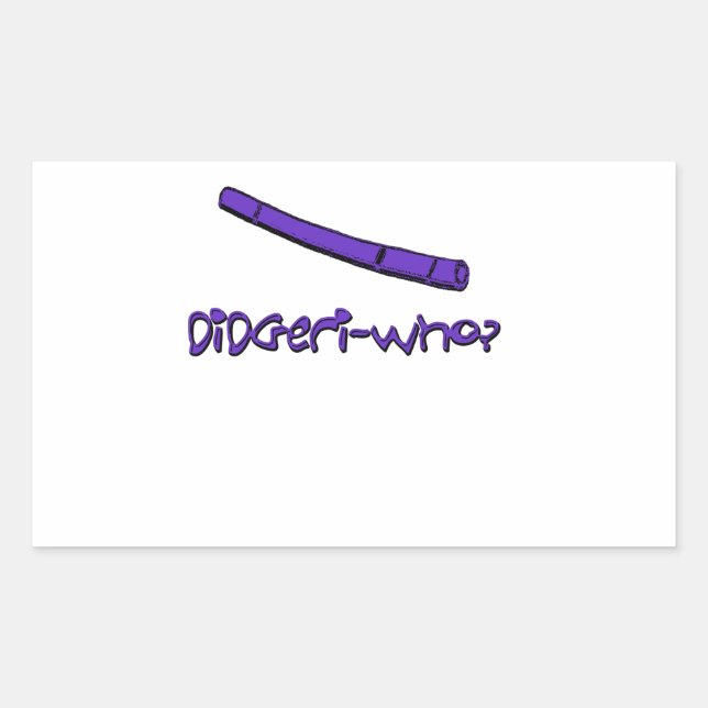 Pegatina Rectangular Didgeridoo divertido (Anverso)