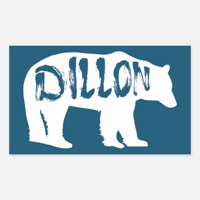 Pegatina Rectangular Dillon Colorado Bear (Anverso)