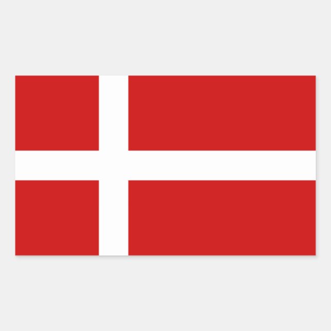 Pegatina Rectangular Dinamarca (Anverso)