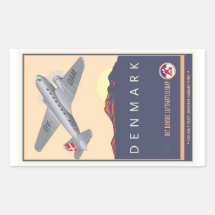 Pegatina Rectangular Dinamarca