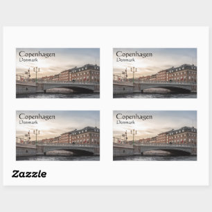 Pegatina Rectangular Dinamarca Copenhague
