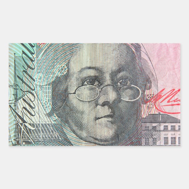 Pegatina Rectangular Dinero australiano (Anverso)