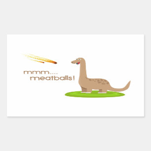 Pegatina Rectangular Dinosaur Meteor Meatball