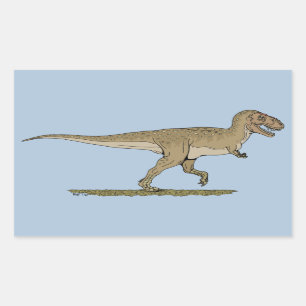 Pegatina Rectangular Dinosaurio cretáceo Tyrannosaurus rex