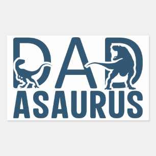 Pegatina Rectangular Dinosaurio Dad Asaurus Dino Lover T Rex Dad Dino
