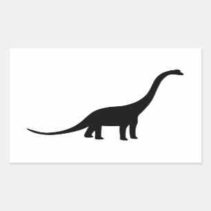 Pegatina Rectangular Dinosaurio del Brachiosaurus