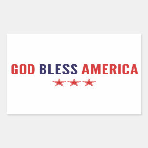 Pegatina Rectangular Dios bendiga a Estados Unidos