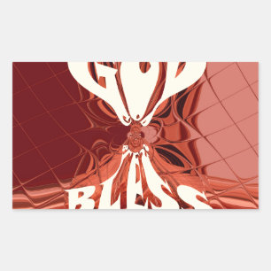 Pegatina Rectangular Dios bendiga la impresión de arte