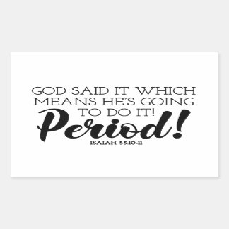 Pegatina Rectangular Dios dijo que la Biblia versus el arte reclamando