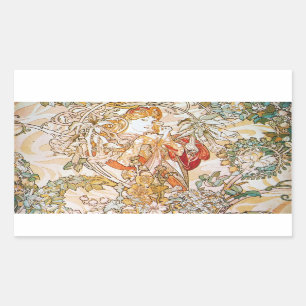 Pegatina Rectangular Diosa floral