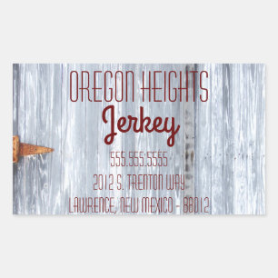 Pegatina Rectangular Dirección comercial Pegatinas White Wash Wood Barn