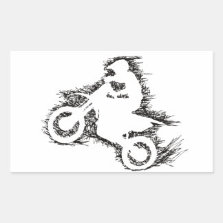 Pegatina Rectangular DIRT BIKE (negro garabato)