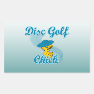 Pegatina Rectangular Disco Golf Chick #3