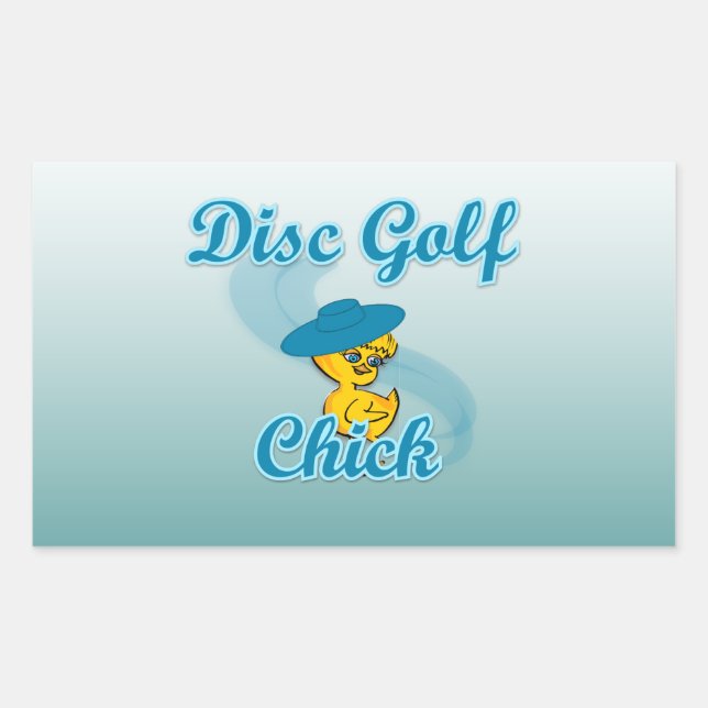 Pegatina Rectangular Disco Golf Chick #3 (Anverso)