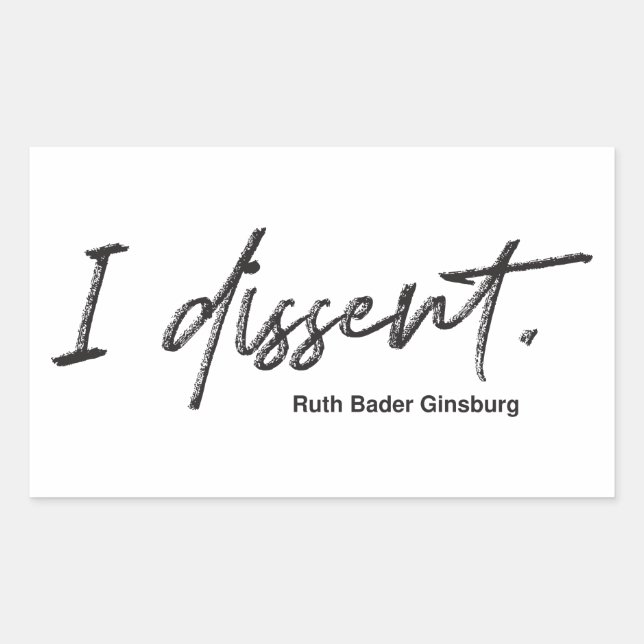 Pegatina Rectangular Discrepo. Ruth Bader Ginsburg (Anverso)