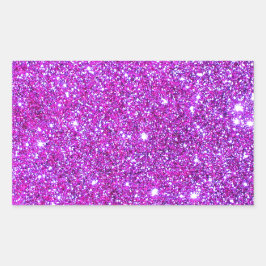 Pegatina Rectangular Diseñador de Purpurinas Pink Purple Sparkly Glam