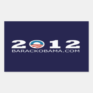 Pegatina Rectangular Diseño 2012 de la reelección de Barack Obama