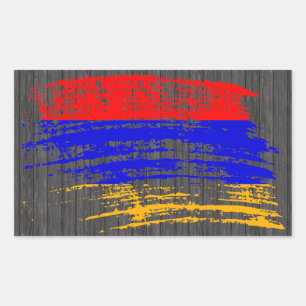 Pegatina Rectangular Diseño armenio fresco de la bandera
