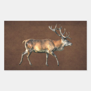 Pegatina Rectangular Diseño de animales de la fauna silvestre Red Deer