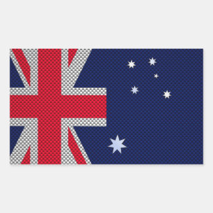 Pegatina Rectangular Diseño de bandera australiana estilo cromado de fi