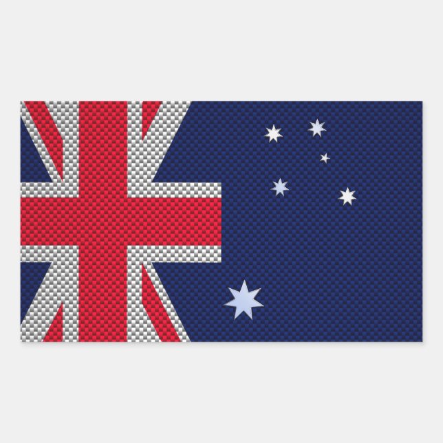 Pegatina Rectangular Diseño de bandera australiana estilo cromado de fi (Anverso)