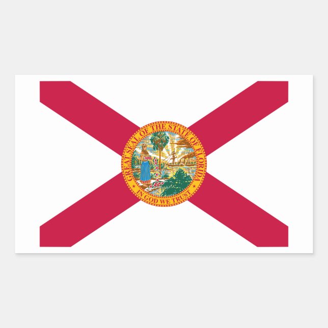 Pegatina Rectangular Diseño de bandera del estado de Florida (Anverso)
