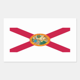 Pegatina Rectangular Diseño de bandera del estado de Florida