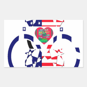 Pegatina Rectangular Diseño de bandera nacional Ar de EE. UU. Esperanza