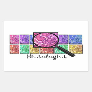 Pegatina Rectangular Diseño de células aumentadas por histólogo