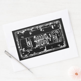 Pegatina Rectangular Diseño de cinta VHS de películas de terror retro