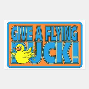 PEGATINA RECTANGULAR DISEÑO DE EDUCADO 4X4 FUNNY ANGRY DUCK