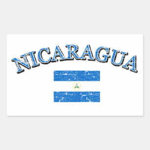 Pegatina Rectangular Diseño de fútbol de Nicaragua
