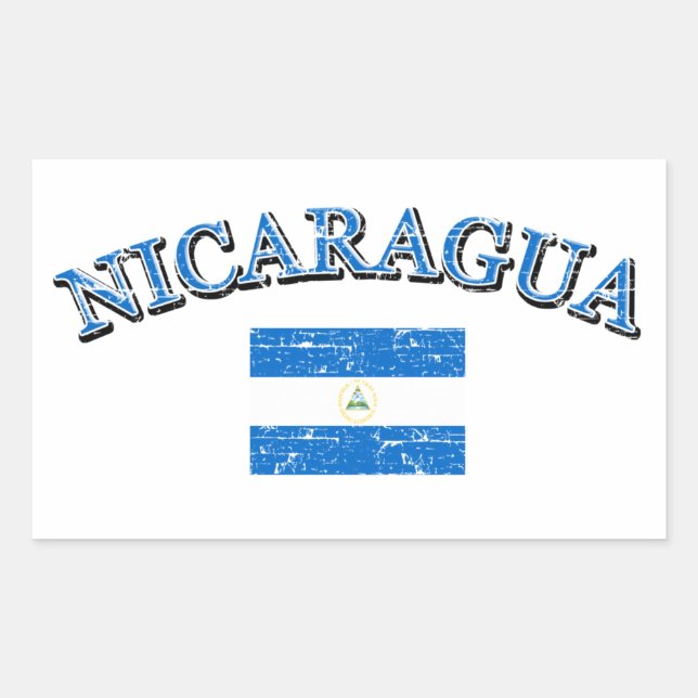 Pegatina Rectangular Diseño de fútbol de Nicaragua (Anverso)