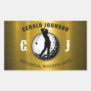 Pegatina Rectangular Diseño de Golf Minimalista y Elegante