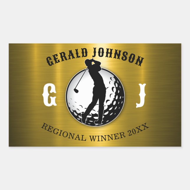 Pegatina Rectangular Diseño de Golf Minimalista y Elegante (Anverso)