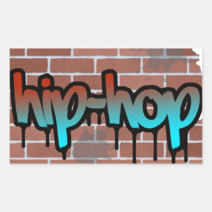 Pegatina Rectangular diseño de grafiti hip hop