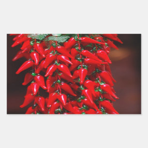 Pegatina Rectangular Diseño de imágenes de pimientos de chile picantes 