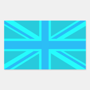 Pegatina Rectangular Diseño de la bandera británica de la unión turques